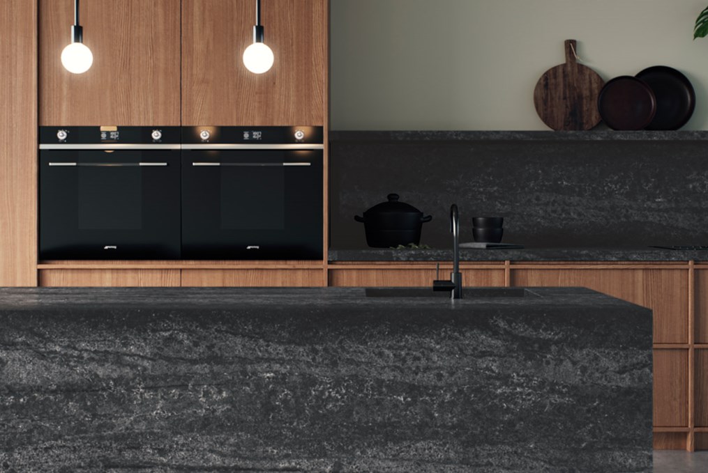 Black Tempal 5801 Caesarstone composiet keukenblad